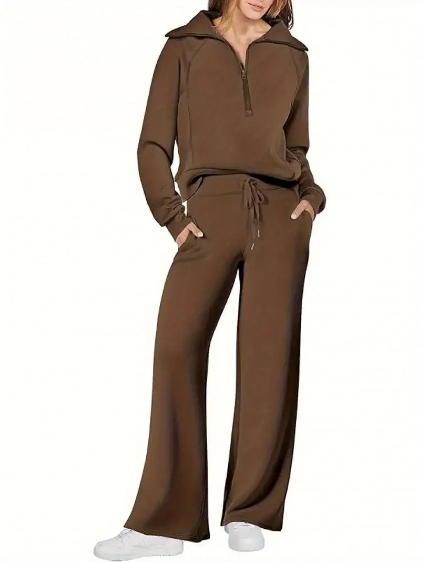 Womens Fashionable Sportswear Suit Sweatshirt Sweatpants Suitable For Outdoor Sports | IFYHOME