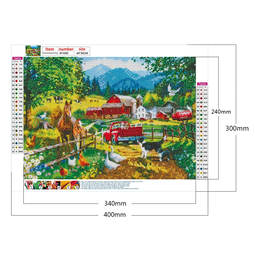 Diamond Painting - Full Round Drill - Truck Farm(40*30cm)