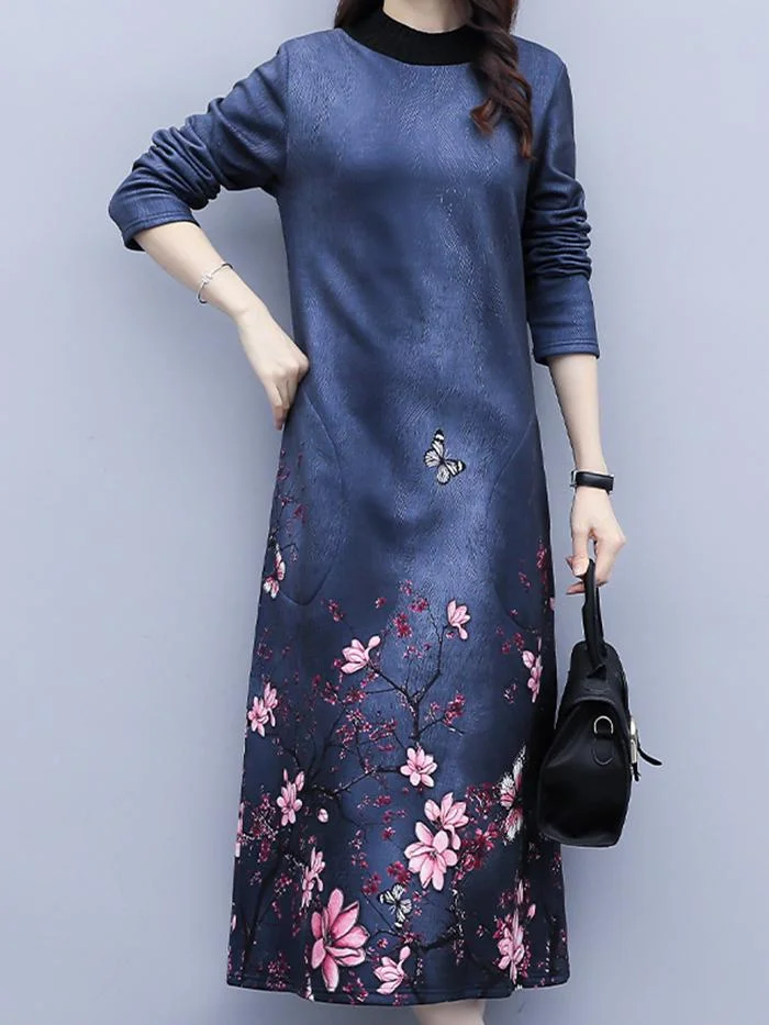 Fashion Plus Velvet Padded Dress