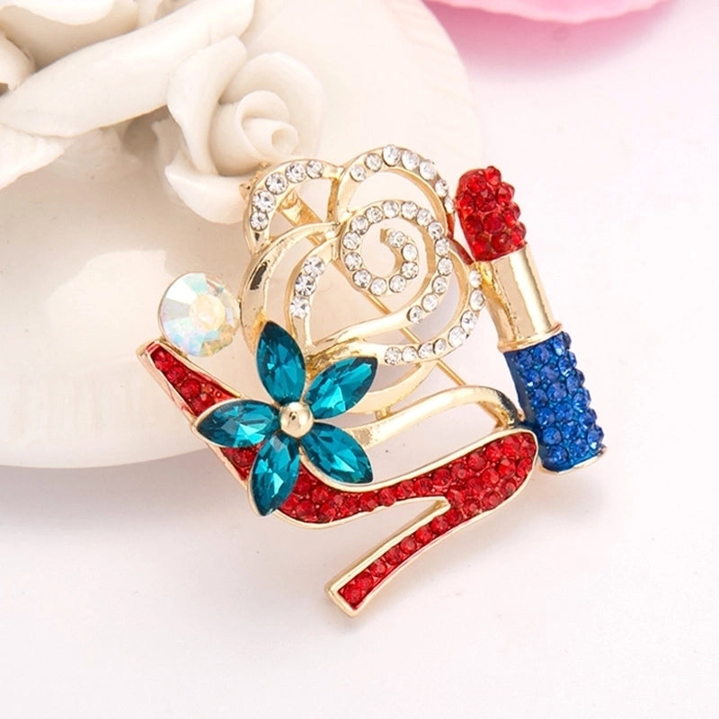 Princess Glam Cute Gem Colorful Shoe Artificial Gemstones Alloy Metal Plating Diamond Artificial Rhinestones Diamond Women’S Girl’S Brooches