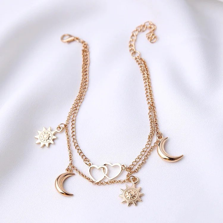 Sun Love Crescent Simple Anklet socialshop