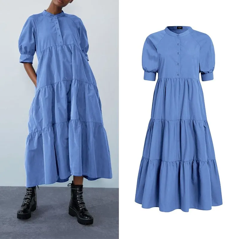 Women's Summer Sundress Elegant Dress Beach Vintage Swing Party Long Dress 2022 VONDA Bohemian Vestidos  Casual Robe