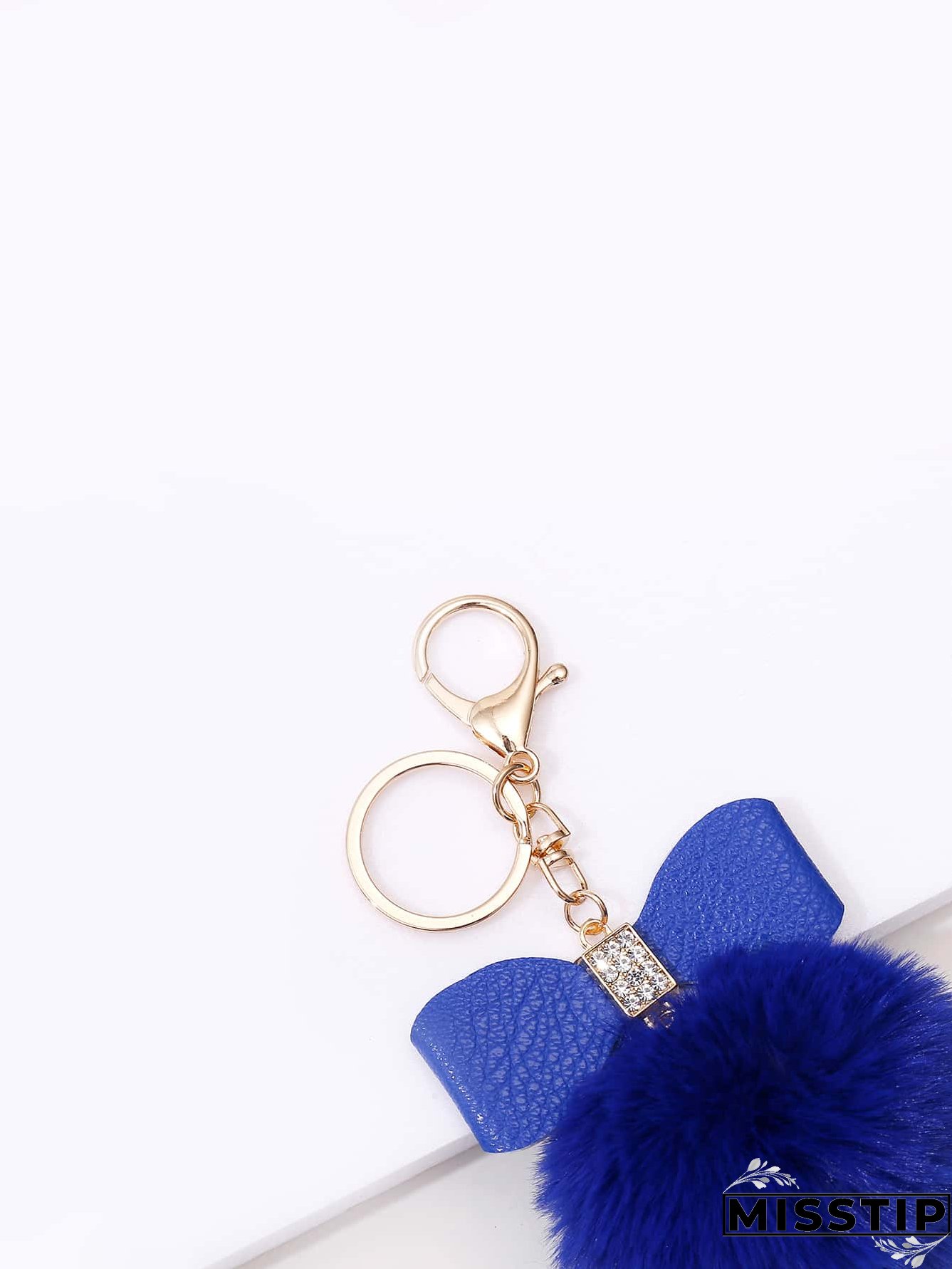 Pom Pom & Bow Charm Keychain