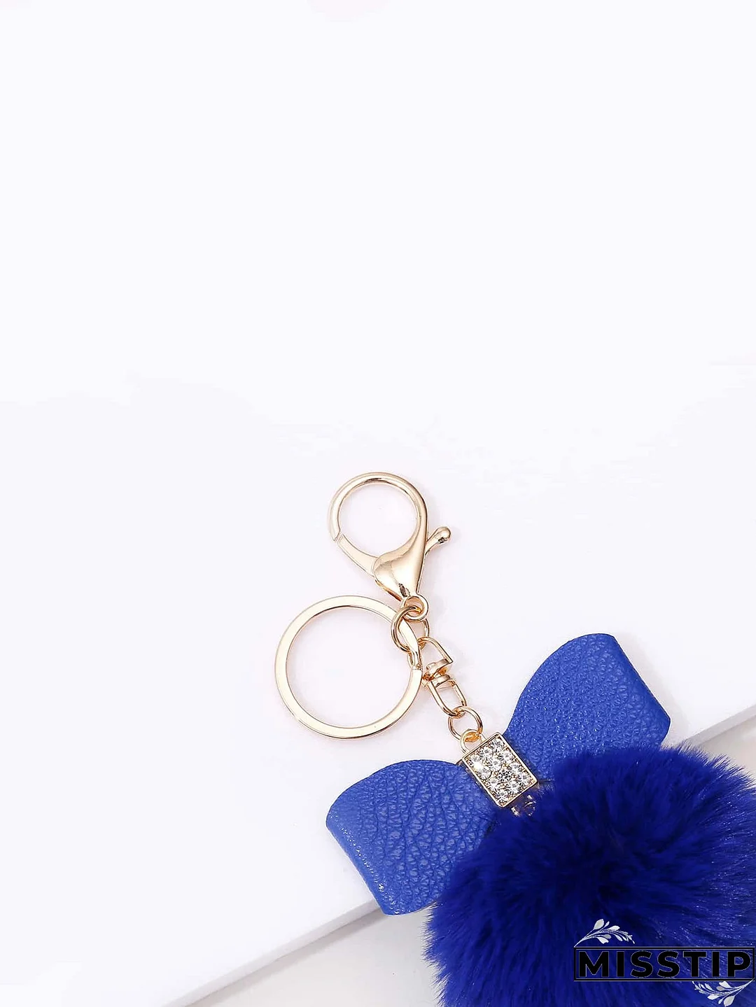 Pom Pom & Bow Charm Keychain