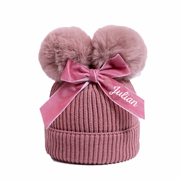 BlanketCute-Personalized Pom Pom Hat with Your Kid's Name