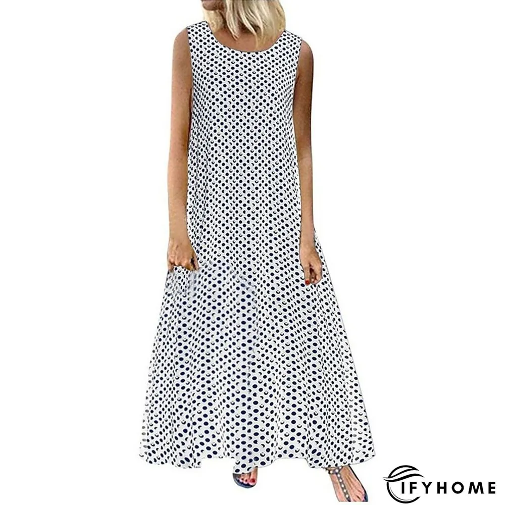 Womens Long Dress Maxi Casual Swing Polka Dot Fashion Outdoor Daily Weekend Print | IFYHOME