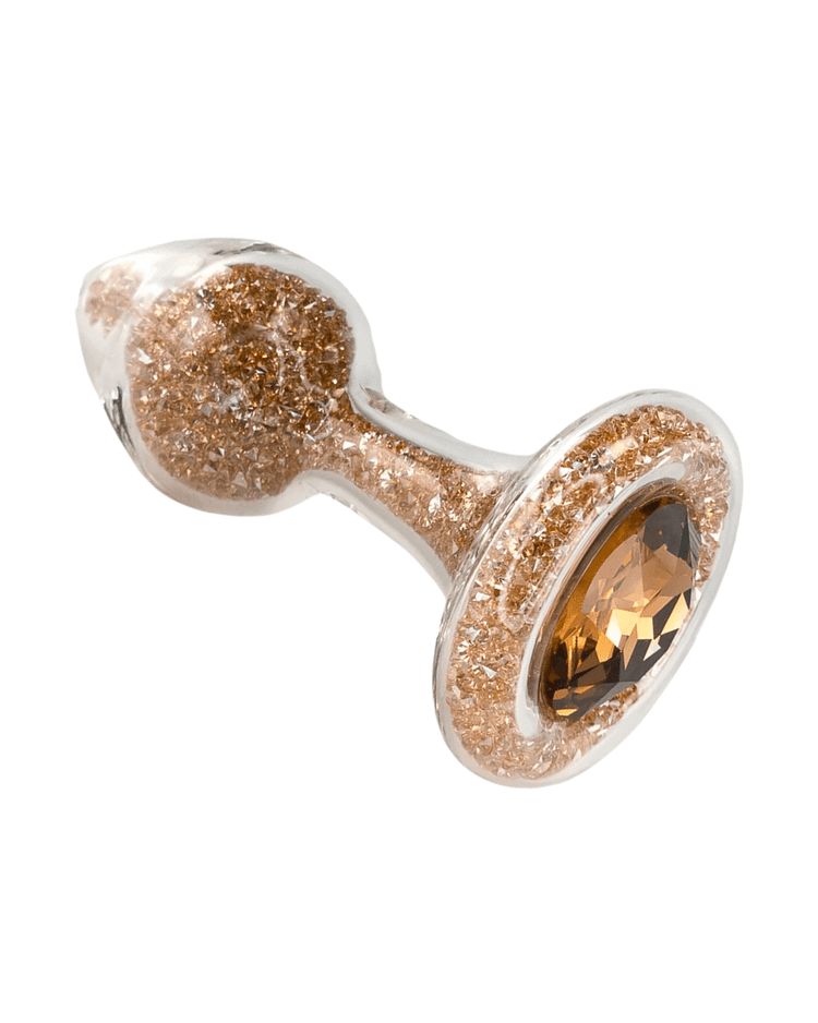 Pornhint Crystal Delights Gold Sparkle Glass Butt Plug