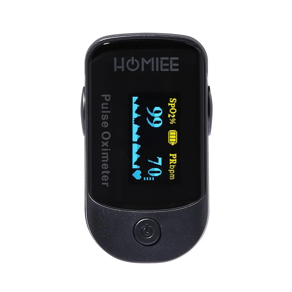 Digital Finger Pulse Oximete 4 Directions Mini Household Health Monitors (Black)