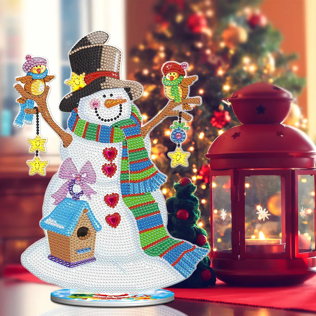 Christmas Diamond Painting Decoration Christmas Snowman (Single-Sided Special-Shaped Diamond)