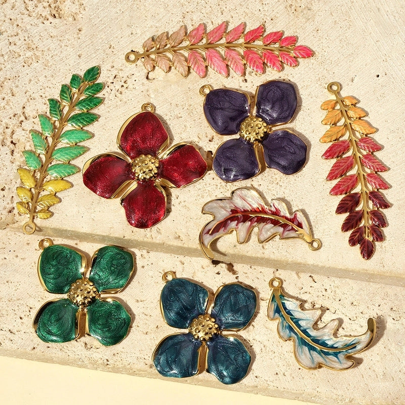 3 PCS/Package 32*37mm 304 Stainless Steel Flower Pendant Jewelry Accessories