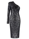 Sequined One-Shoulder Mini Dress