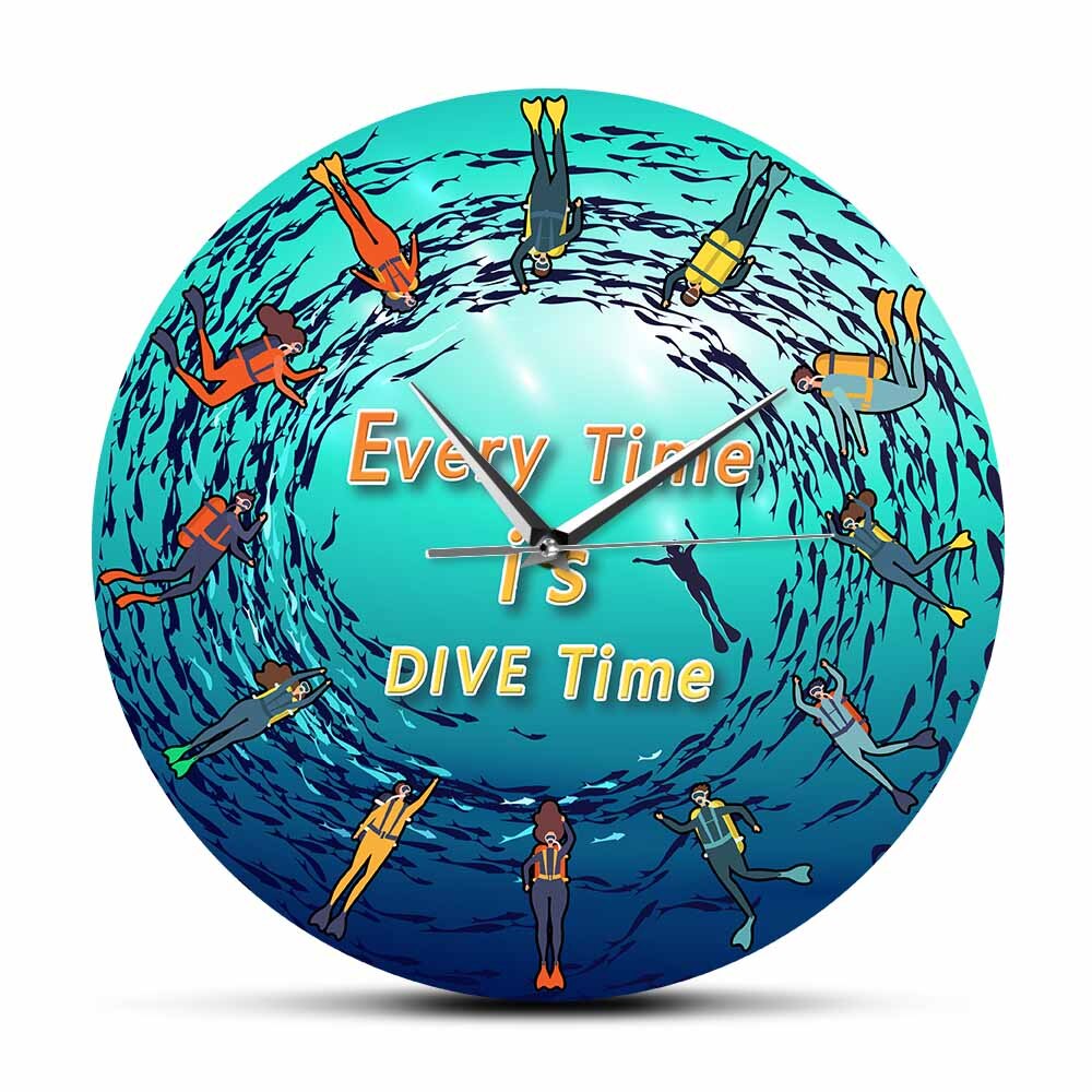 

Every Time Is Dive Time Scuba Diving Inspired - Frameless Acrylic Wall Clock, 501 Original