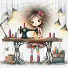 (Multi-Style) Weird Sewing Girl-11CT Stamped Cross Stitch 40*40cm/15.75*15.75in tapestrymarket
