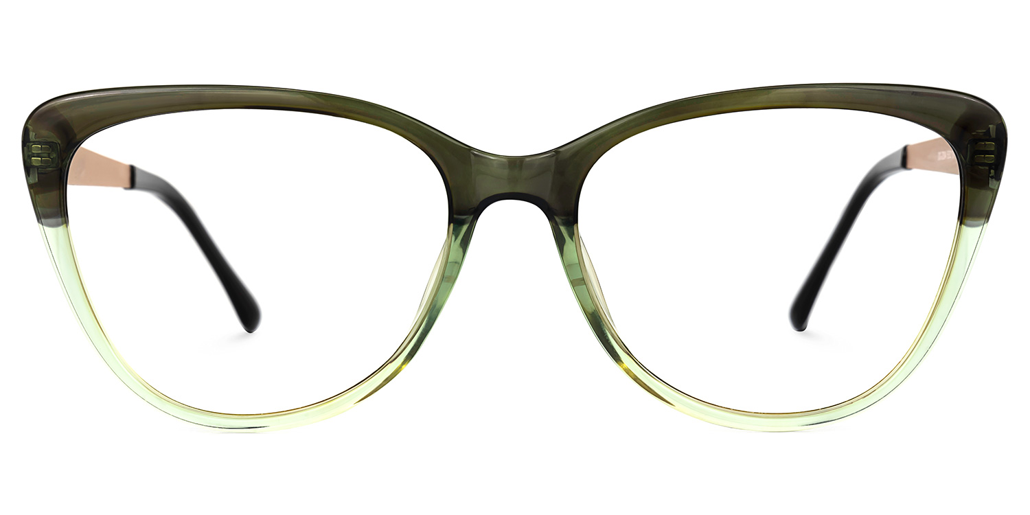 Daria GrÃ¼n Kristall Cateye Brille GrÃ¼n
