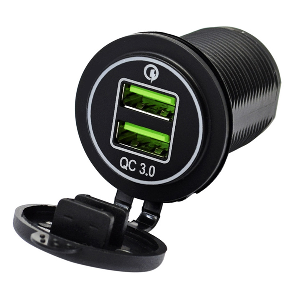 

YJ-DS2027H Car Motorcycle Dual QC3.0 USB Fast Charger Power Plug Adapter, 501 Original