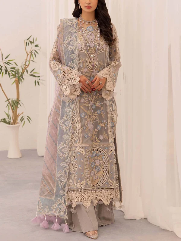 Mesh Lace Printed Top And Pants Suit
