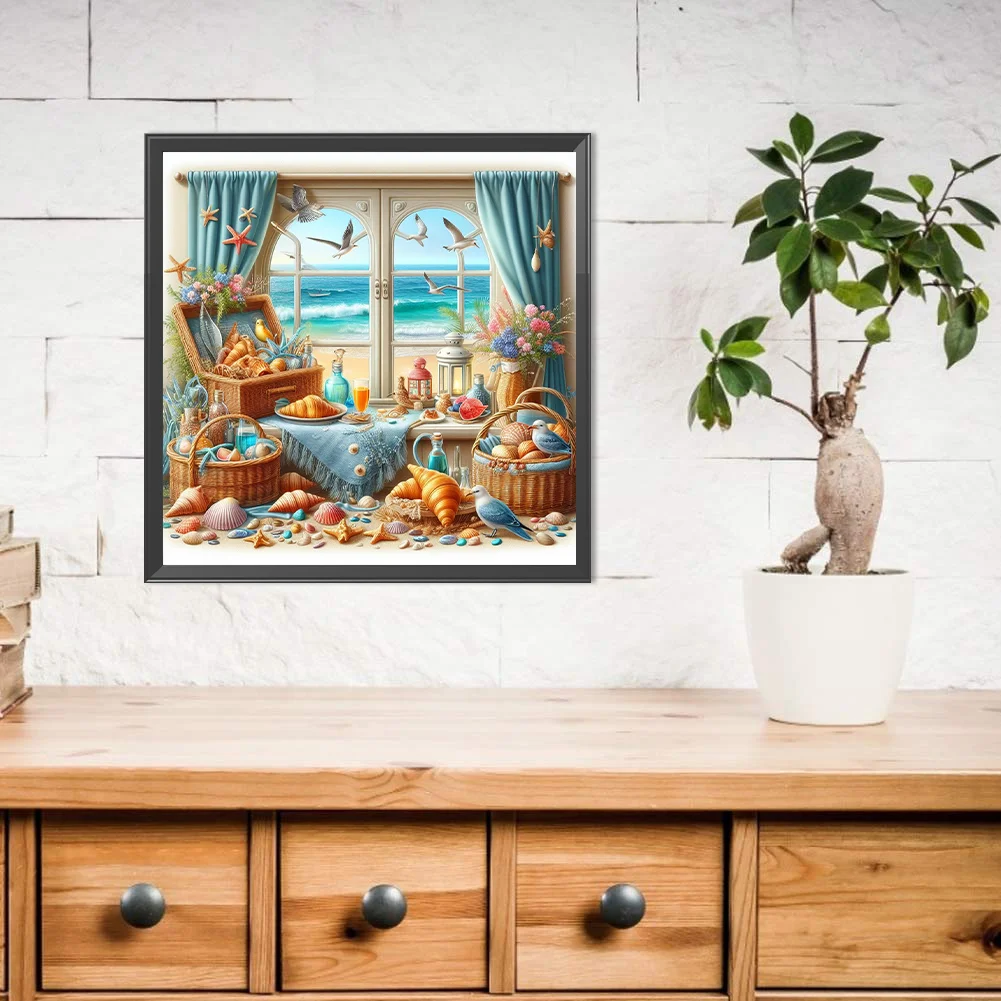 Diamond Painting - Full Round Drill - Sea View(Canvas|40*40cm)