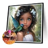 Colibri Fille-Perceuse Ronde Peinture Diamant-30 * 30CM