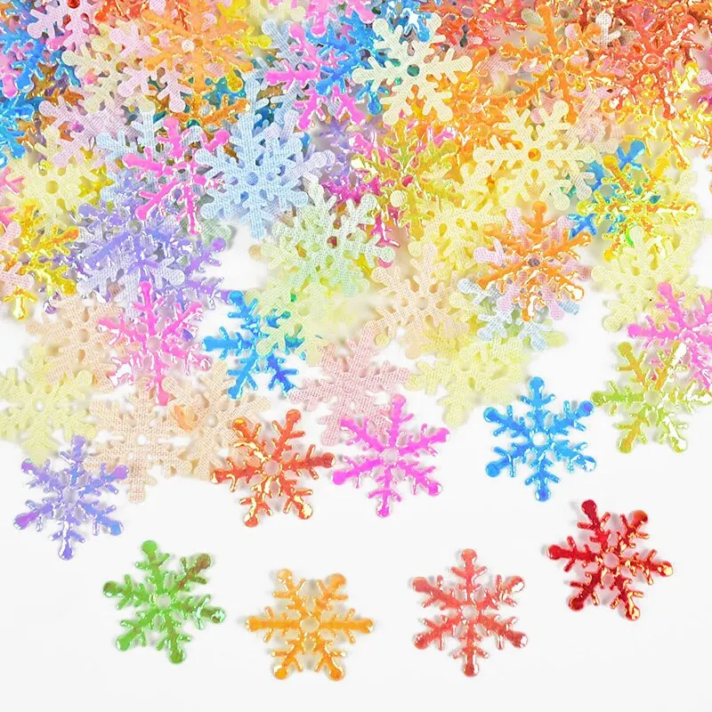 270Pcs Christmas Snowflakes Confetti Xmas Tree Ornaments Christmas Decorations for Home Winter Party Wedding Cake Decor Supplies