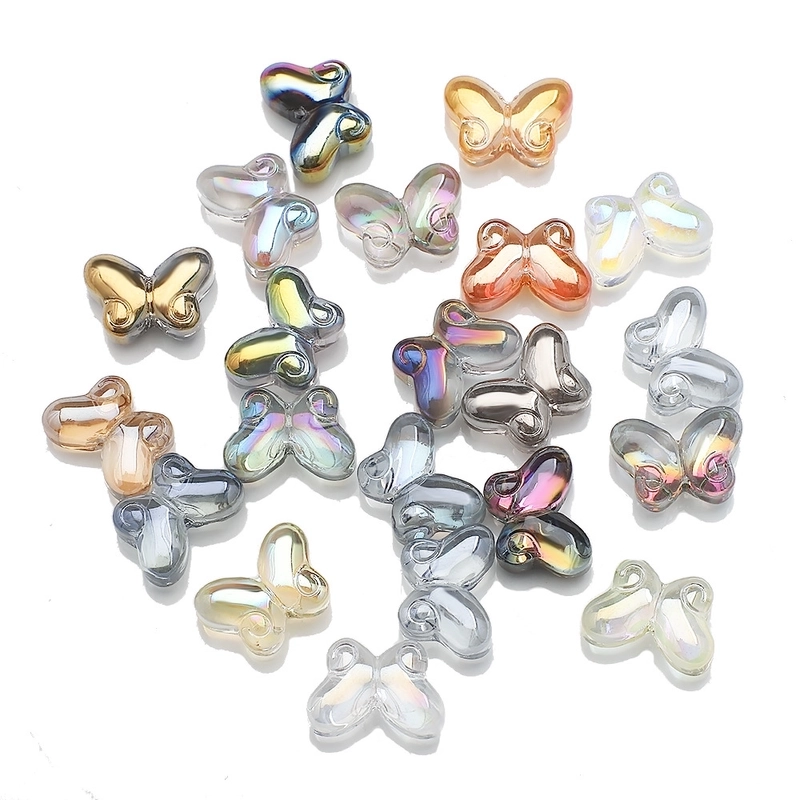 20 PCS/Package 10x14mm Glass Butterfly Beads