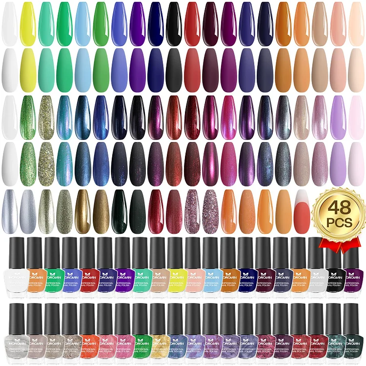 Full Color Plate - 48 Full Rainow Colors 7ml Nail Polish Set