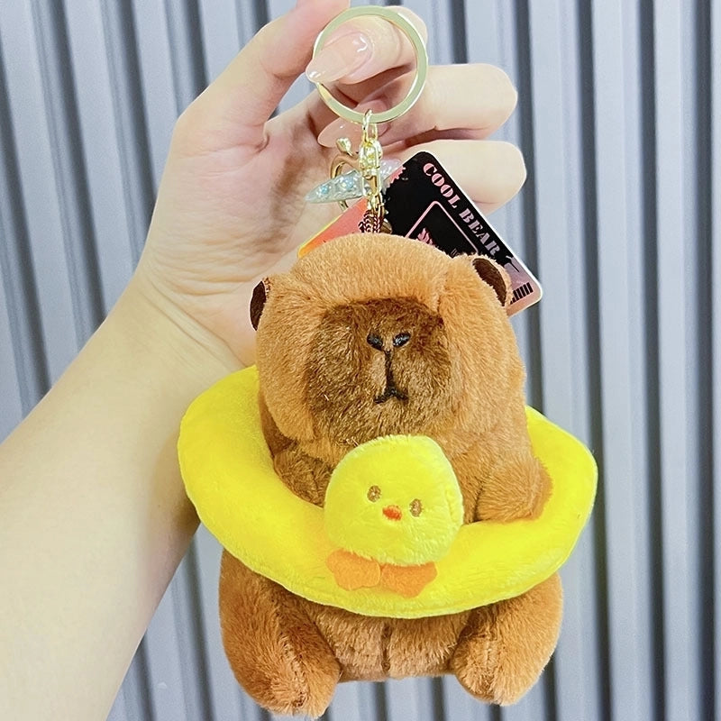 Cute Animal Fruit Capybara Plush Valentine’S Day Unisex Keychain