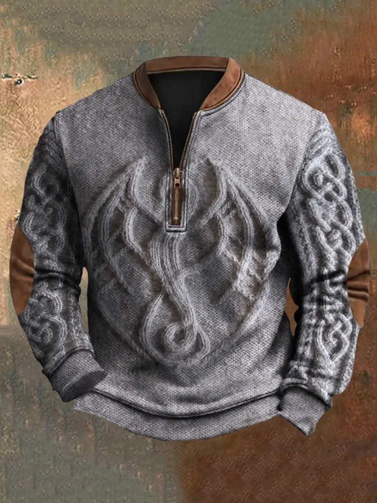 Western Dragon Vintage Men's Knit Sweater