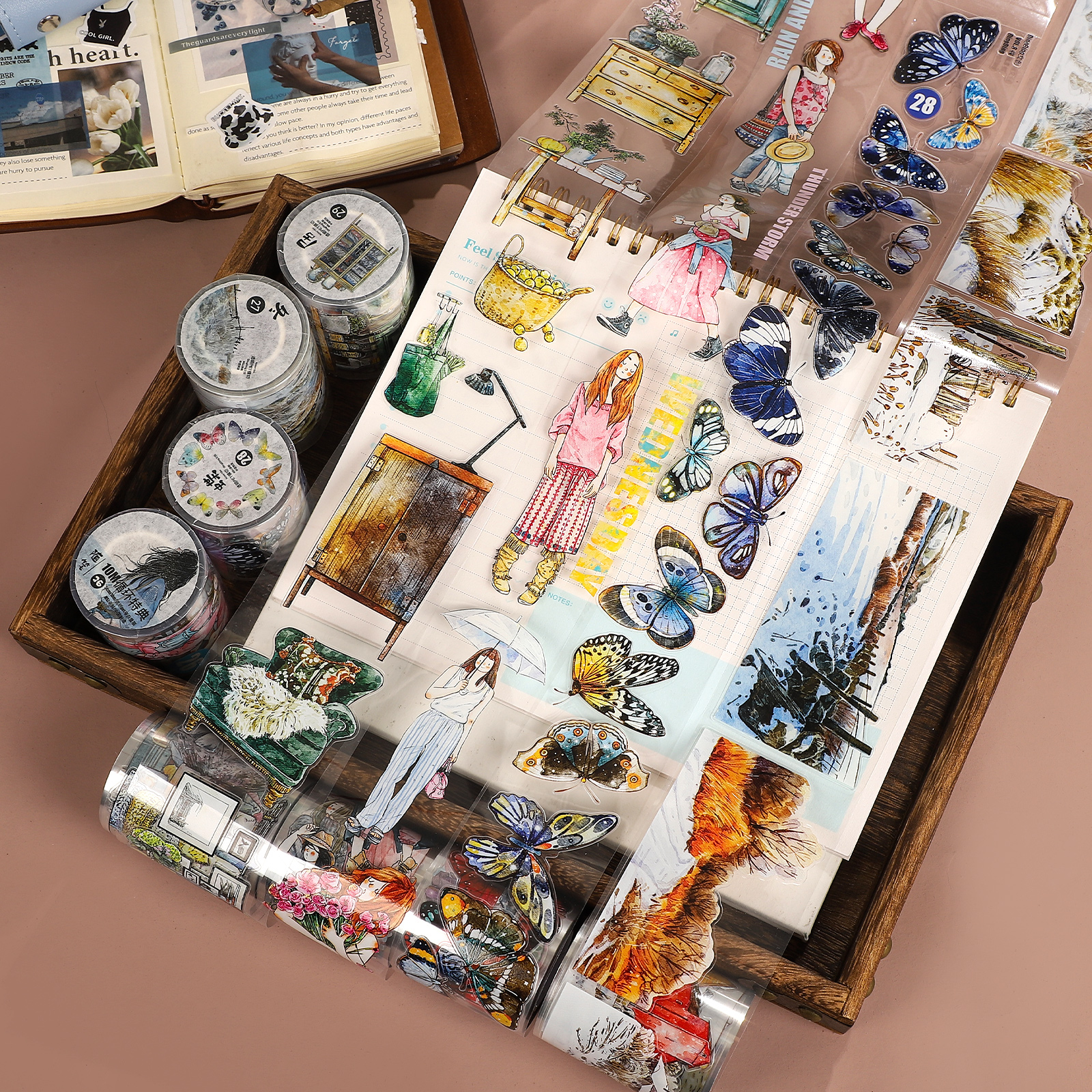 PET 테이프 - 딩딩 캐릭터 나비 테이프