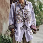Women's Tribal Tree Of Life Casual Long Sleeve Shirt - Image 6