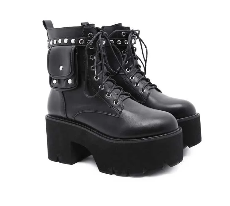 Lace Up Pocket Boots