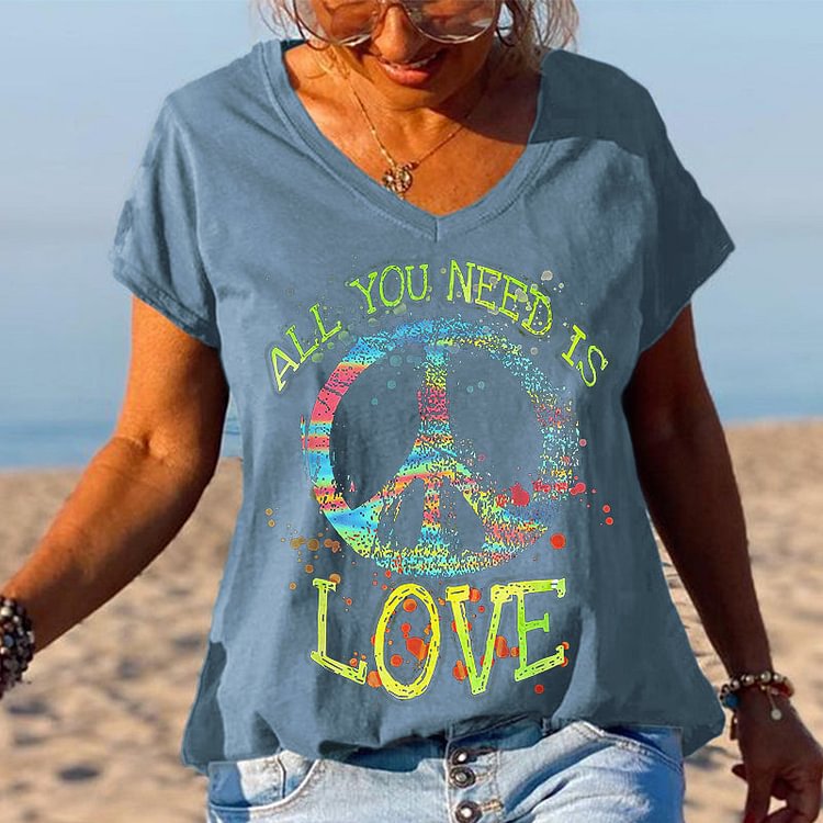 All You Need Is Love Unique Printed Graphic Tees socialshop