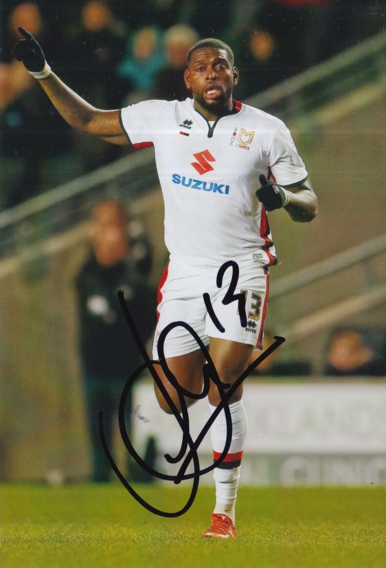 MK DONS HAND SIGNED JAY EMMANUEL-THOMAS 6X4 Photo Poster painting 1.