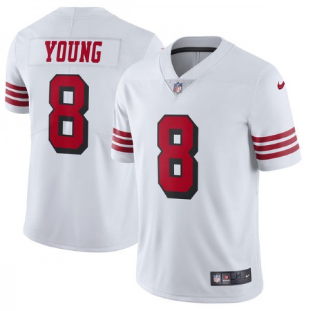 Men's San Francisco 49ers #8 Steve Young White Vapor Untouchable Player Limited Stitched NFL Jersey K6ZB