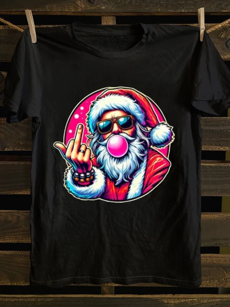 Teecade Teecade Santa Middle Finger T-shirt