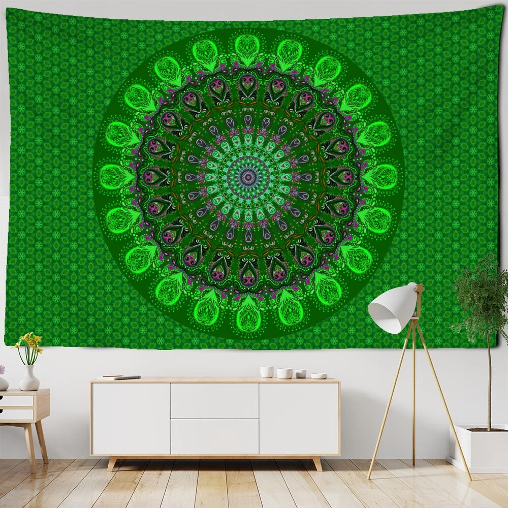 Psychedelic Mandala Tapestry Wall Hanging Bohemia TAPIZ Witchcraft Beach Travel Mattress Room Home Decor