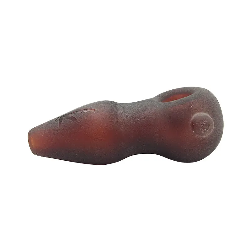 Classic Simple Design Brown Glass Fumed Spoon for Smoker