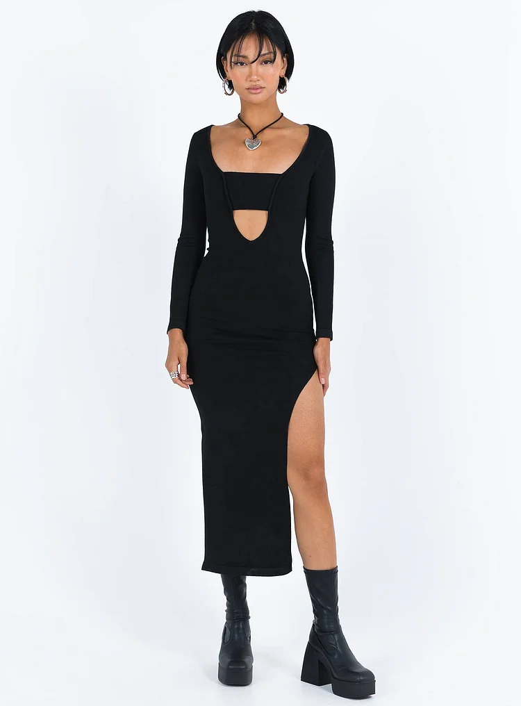 Marple Cut Out Maxi Dress Black