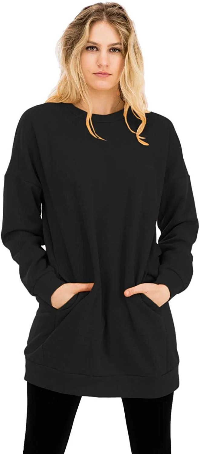 Women's Casual Loose Fit Long Sleeves Over-Sized Sweatshirts