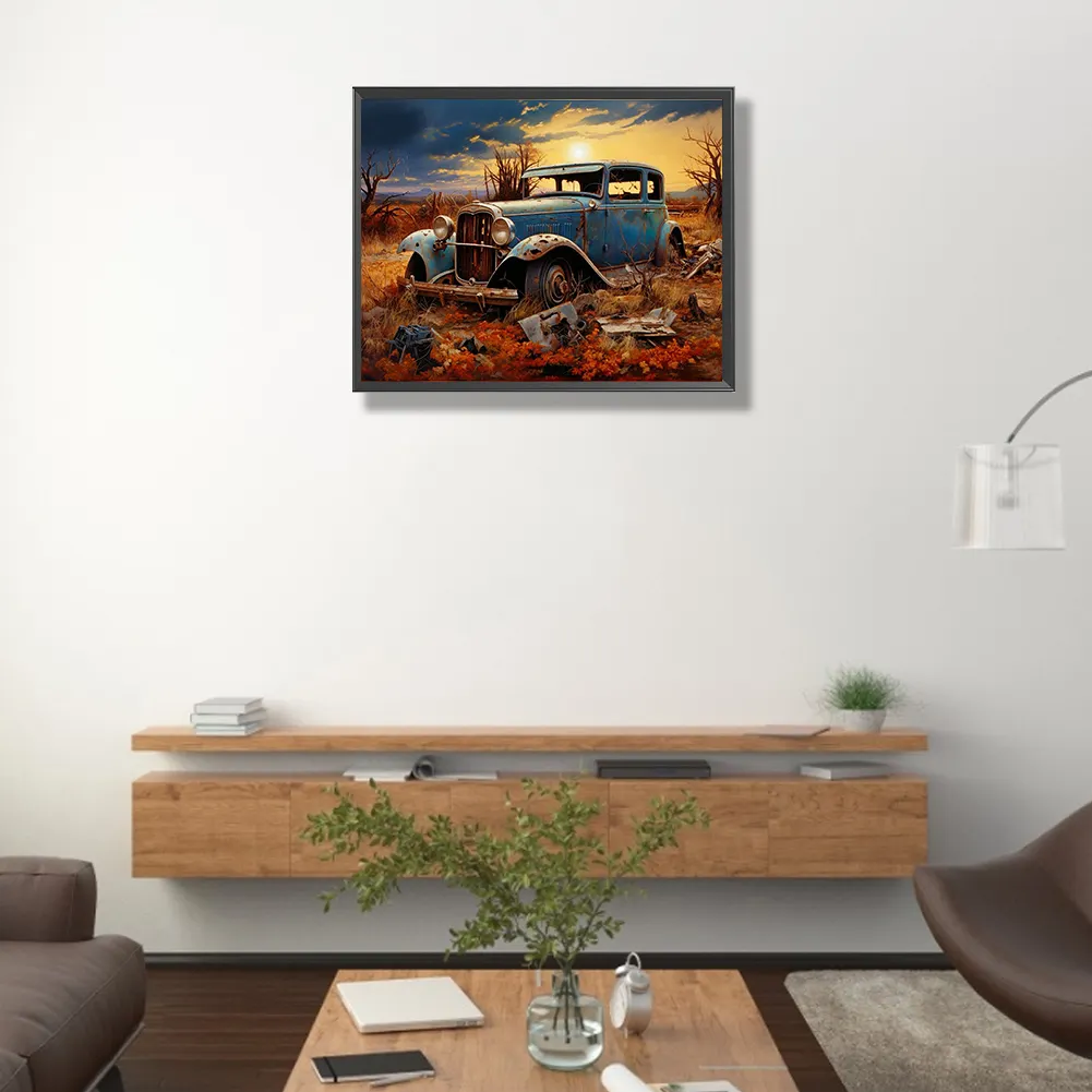 Diamond Painting - Full Round Drill - Scrap Car(Canvas|50*40cm)