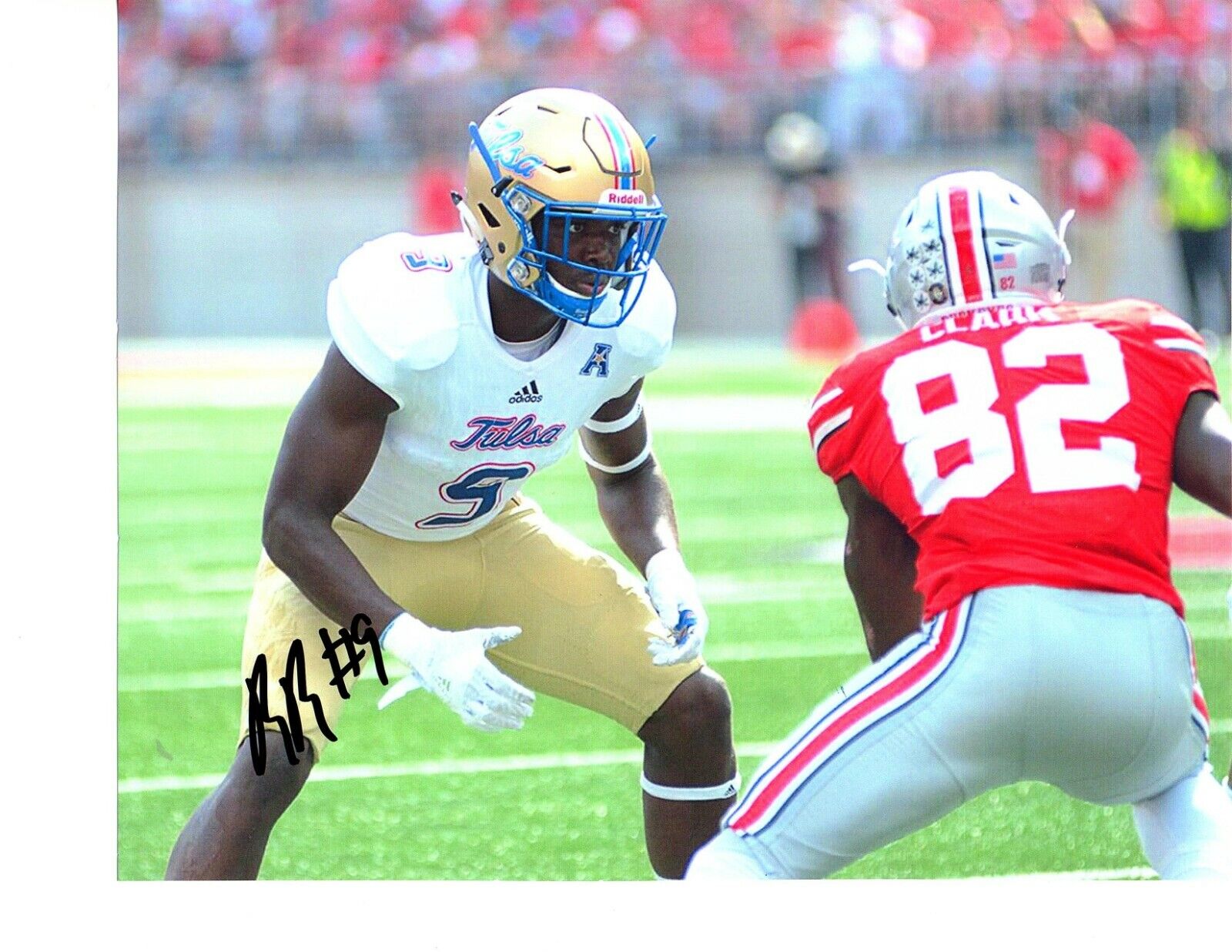 Reggie Robinson Tulsa Hurricanes autographed 8x10 football Photo Poster painting 2020 Draft d