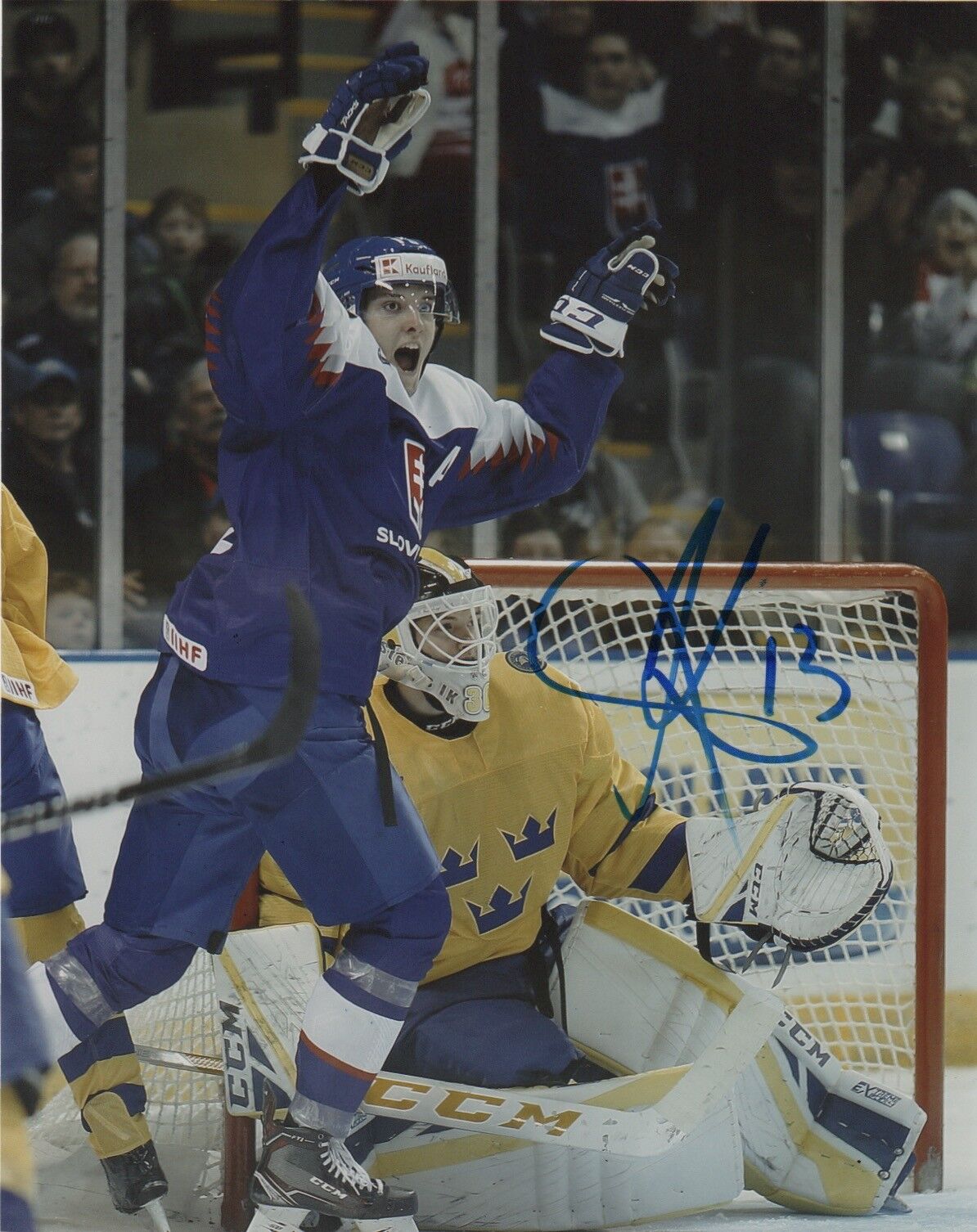 Slovakia Filip Krivosík Autographed Signed 8x10 IIHF Photo Poster painting COA #5