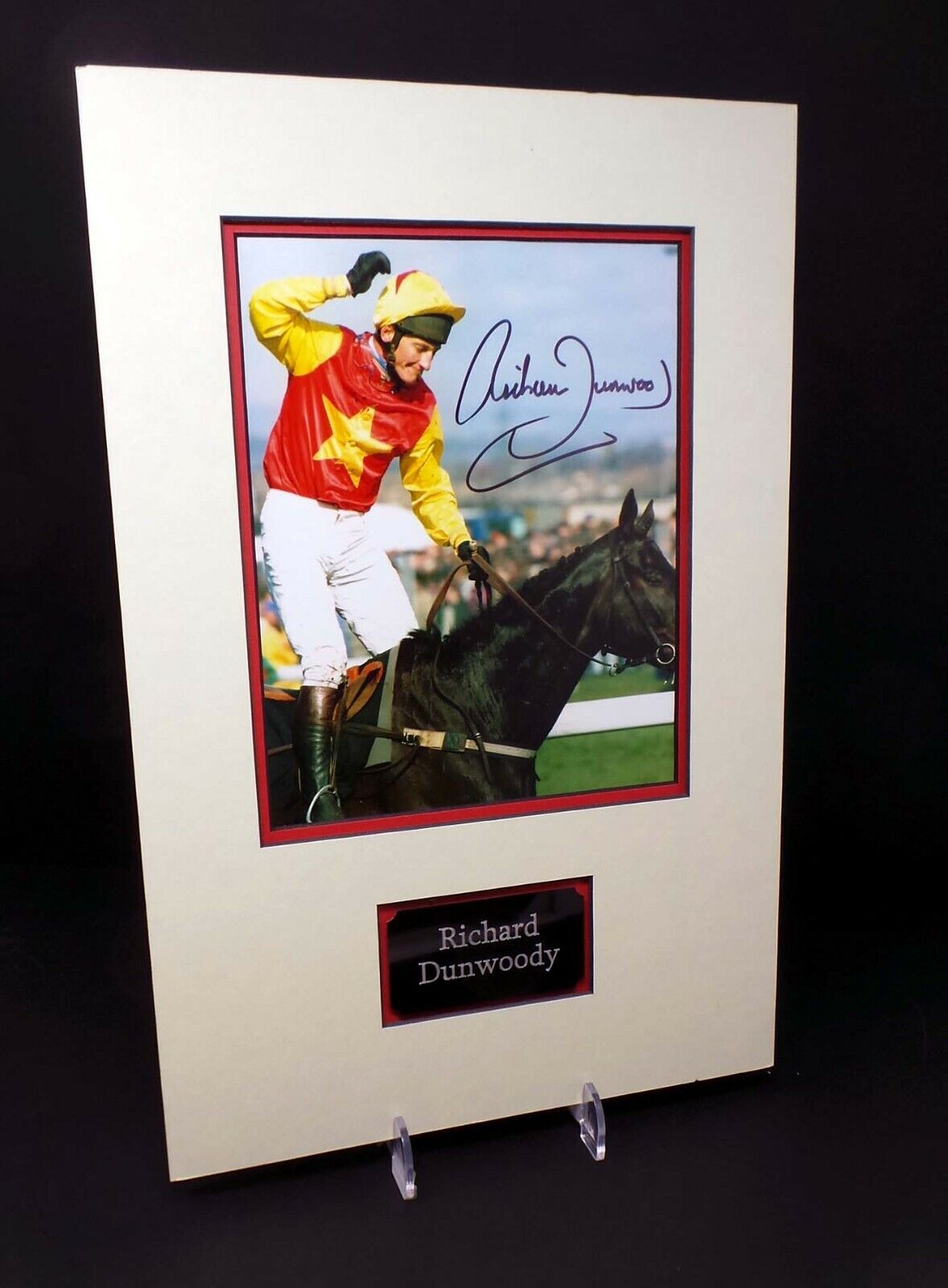 Richard DUNWOODY Champion Jockey Signed Mounted 10x8 Photo Poster painting Display AFTAL RD COA