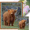 Highland Cow-11CT Stamped Cross Stitch 40*50cm tapestrymarket