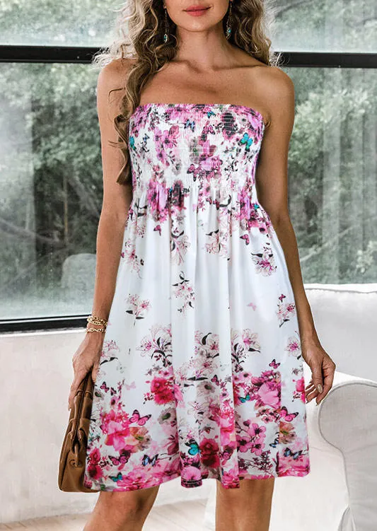 Floral Hollow Out Twist Bodycon Dress