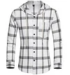 Men's Casual Plaid Hooded Long Sleeve Shirt