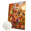(30x40cm)DIY Pearl Painting Framed Pumpkin Autumn Basket Handmade Pearl Material Art Kit Living Room Decor