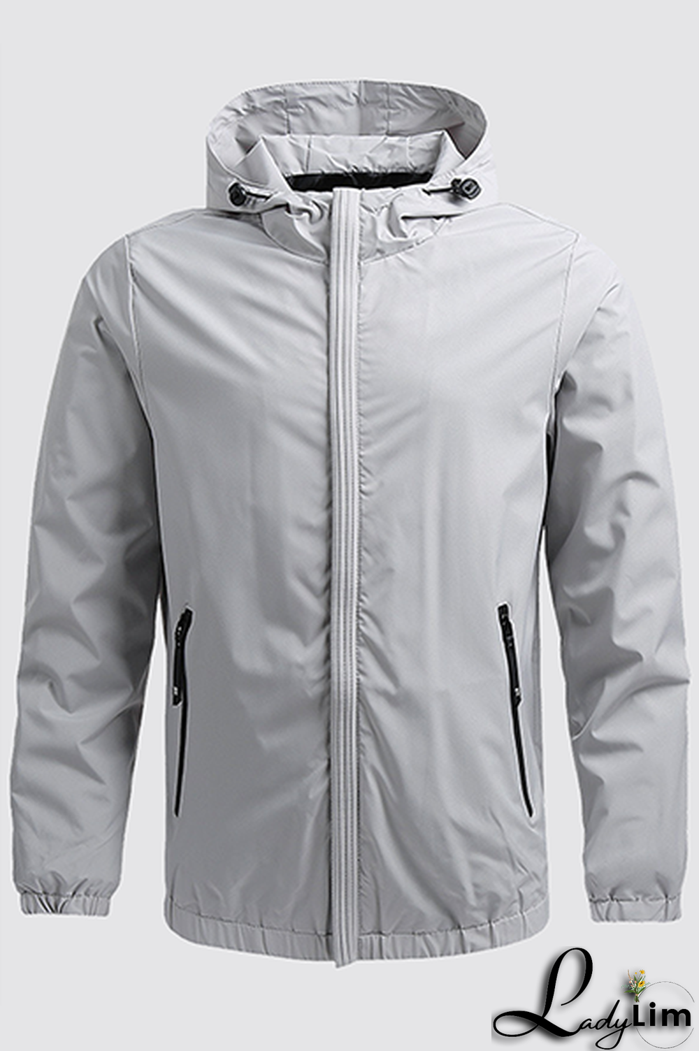 Dark Blue Casual Sportswear Solid Split Joint Zipper Hooded Collar Outerwear