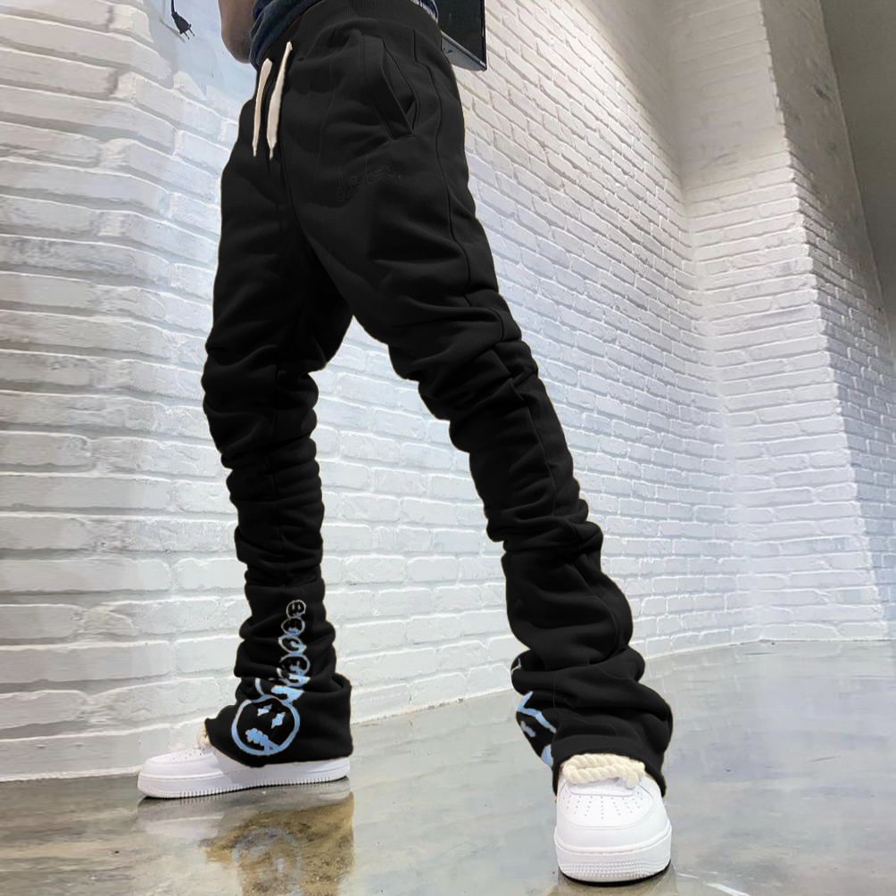 casual statement monogram print trousers