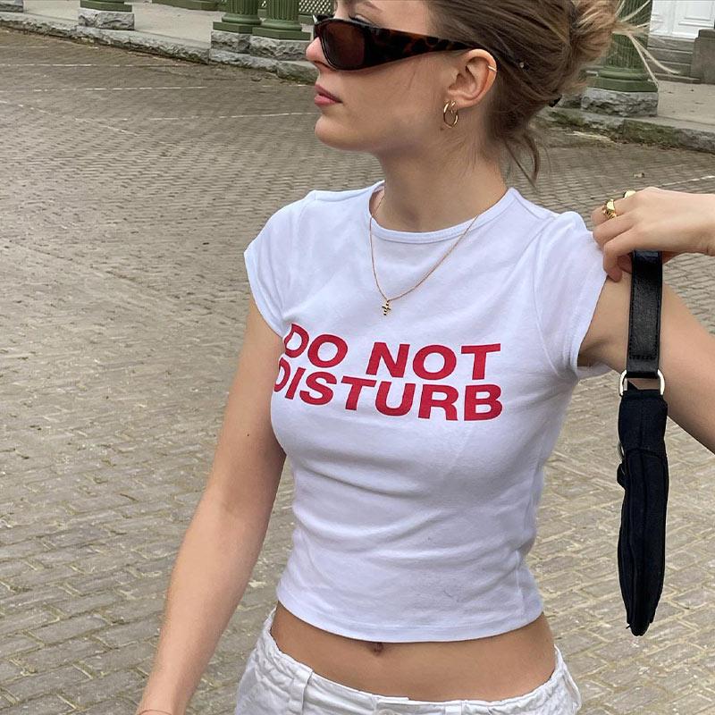 OLCooL American Style Retro White BM Short Shoulder Short-Sleeved T-Shirt Women's Summer European And American Style Navel Abg Hot Girl Top olcool