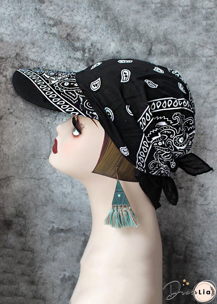 Personalized Hip-Hop Black Cotton Headband Hat
